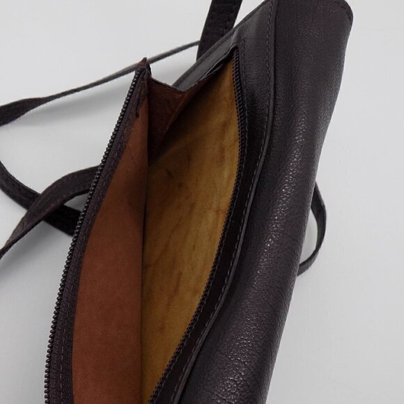 Firenze Crossbody Bag Leather Adjustable Strap Made in Italy Brown - Picture 10 of 10